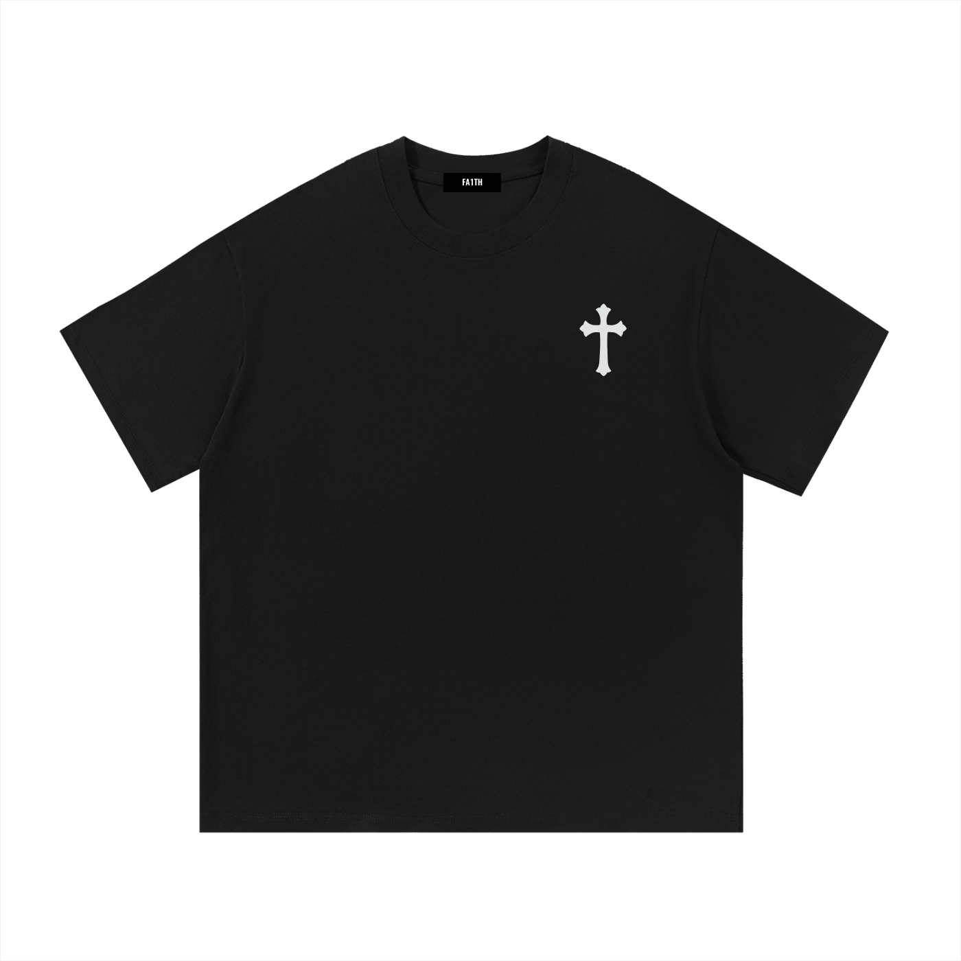 Fa1th™ Casual Essential Black Cotton T-Shirt